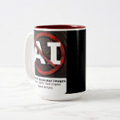 AIの「アート」生成イメージにノーと答える ツートーンマグカップ (正面左)