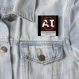 AIの「アート」生成イメージにノーと答える 缶バッジ