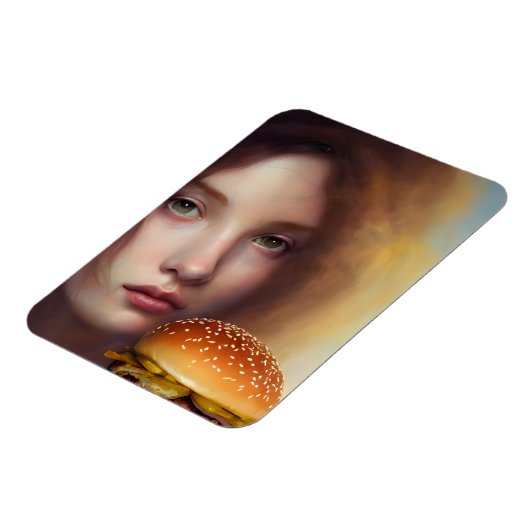 AIはチーズバーガーで女神の芸術を生み出した マグネット (左側)