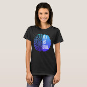 AIは悪 テクノロジー ブレイン 人工知能 Tシャツ (正面フル)