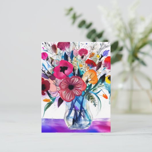 AIは美しい花束を生み出した ポストカード (スタンド正面)