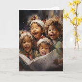 AIを歌う4人の子どもたちがアートクリスマスを支援 カード (黄色い花)