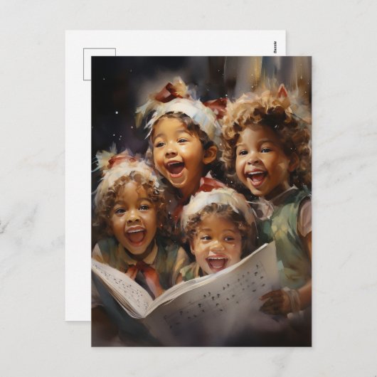 AIを歌う4人の子どもたちがアートクリスマスを支援 シーズンポストカード (正面/裏面)