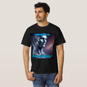 AIを試してみた? メンズ ブラックTシャツ Tシャツ (正面フル)