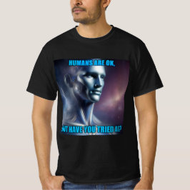 AIを試してみた? メンズ ブラックTシャツ Tシャツ