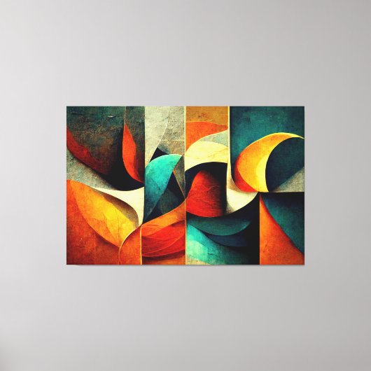 AIアートギャラリー™抽象芸術AIアート：波 キャンバスプリント (正面)