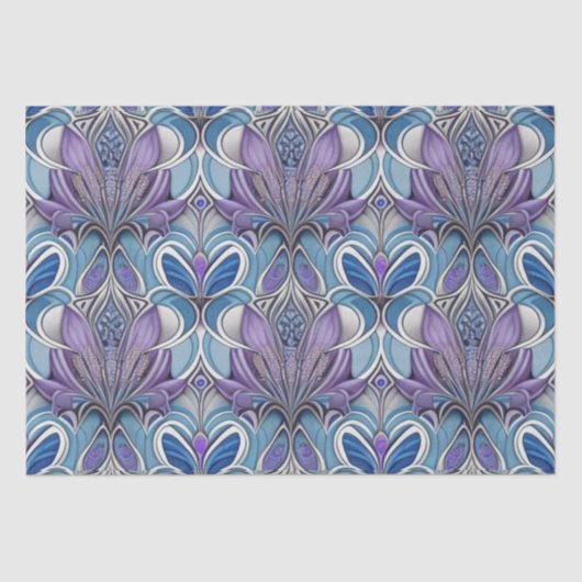 AIアートシルバーブルーラベンダーターコイズ 薄葉紙 (正面)