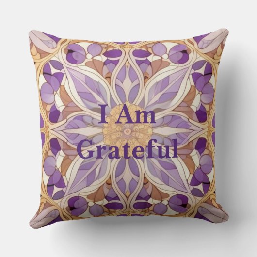 AIアートデザイン私は感謝の肯定枕 クッション (裏面)