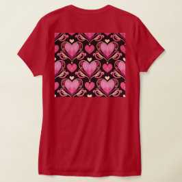 AIアートピンクハートレッド女子Tシャツ Tシャツ