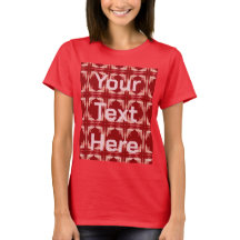 AIアートレッドカスタム文字女子Tシャツ