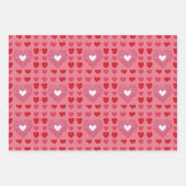 AIアートレッドピンクホワイトハートピンクラッピング紙 ラッピングペーパーシート (正面2)
