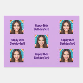 AIアート誕生日フォトラッピング紙 ラッピングペーパーシート