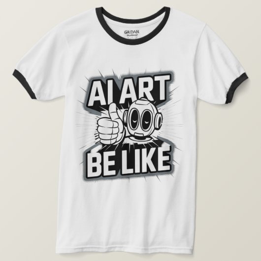 AIアートTシャツの白を親指で飾る Tシャツ (デザイン正面)
