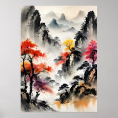 AIインクスケッチ風景ポスター ポスター (正面)