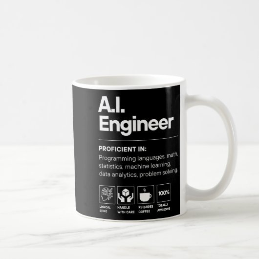 AIエンジニア ジョークTシャツ コーヒーマグカップ (右)