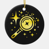 AIエンブレムスパークルスター、デジタル時代のビーコン セラミックオーナメント (正面)