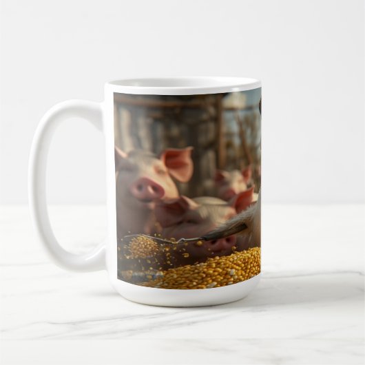 AIキャプテンダック食べ物を与えダンサーのタイムv1.0 コーヒーマグカップ (左)