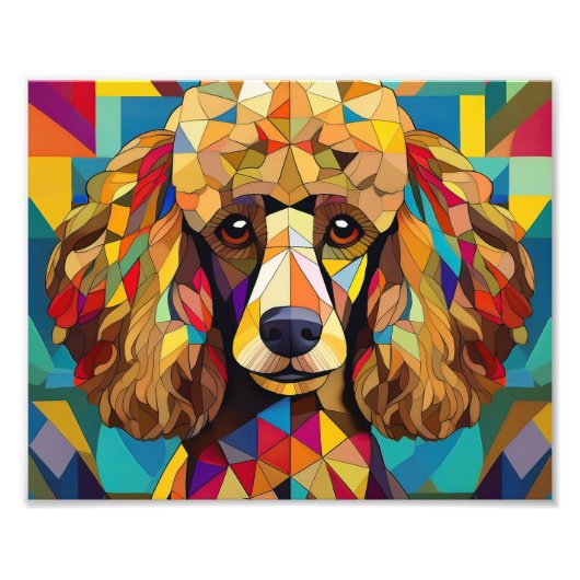 AIキュービズム犬 フォトプリント            (正面)
