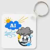 AIクラウドプラットフォーム吹が悪い風だ キーホルダー (裏面)