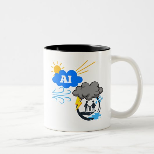 AIクラウドプラットフォーム吹が悪い風だ ツートーンマグカップ (右)