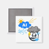 AIクラウドプラットフォーム吹が悪い風だ マグネット (正面/裏面)