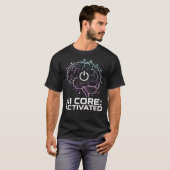 AIコア起動サイバーパンクデジタルブレインTシャツ Tシャツ (正面フル)