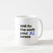 'AIコードを修正する'マグ – 白 コーヒーマグカップ (正面右)