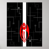 AIサイボーグの抽象化されたフロアデザイン ポスター (正面)