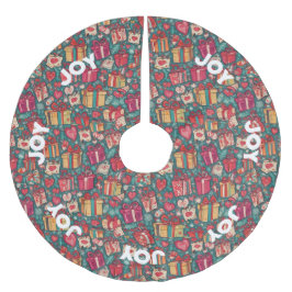 AIジョイギフトとハートクリスマスツリースカート ブラッシュドポリエステルツリースカート