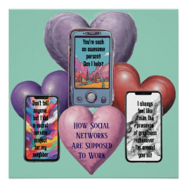 AIダウンロード可能なソーシャルネットワークの仕組みポスター ポスター