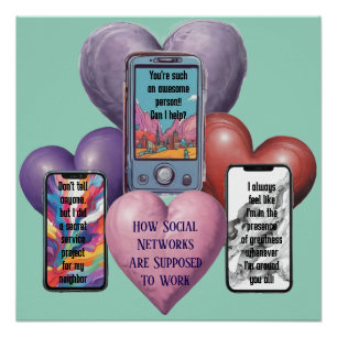 AIダウンロード可能なソーシャルネットワークの仕組みポスター ポスター