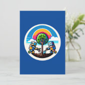 AIツリープランターシールエコフレンドリー – ロボットデザイン シーズンカード (スタンド正面)