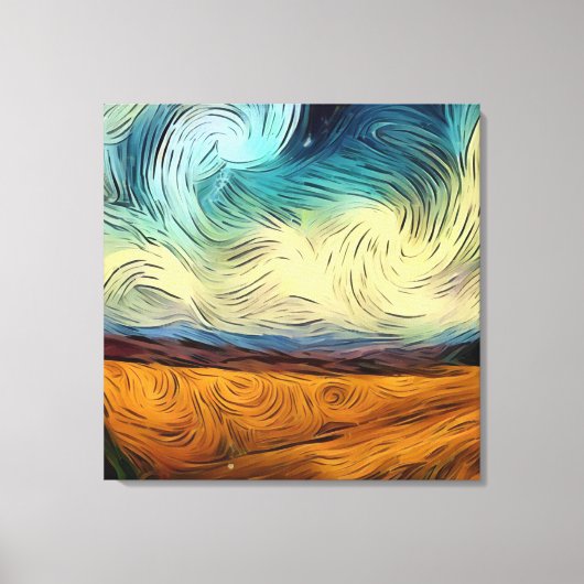 AIデジタルビンセントファンゴッホスタイルアートワーク キャンバスプリント (正面)