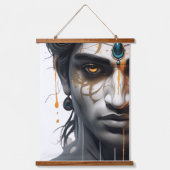 AIプリントされた主クリシュナ 吊り下げ型タペストリー (正面)