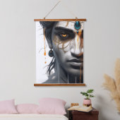 AIプリントされた主クリシュナ 吊り下げ型タペストリー (寝室)