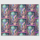 AIマジカルクリスマスアドネーム文字ガールズギフト ラッピングペーパー (フラット)