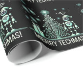 AIロボットとTech Christmas Tree – テクチメリーマス ラッピングペーパー (ロールコーナー)