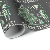 AIロボットとTech Christmas Tree – テクチメリーマス ラッピングペーパー (ロールコーナー)