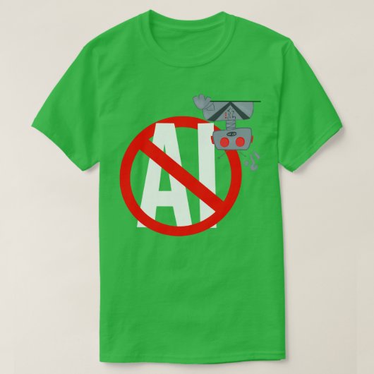 AIロボットなし Tシャツ (デザイン正面)