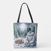 AIロボットウィンターハッピーホリデーズテガーリーックトート トートバッグ (裏面)