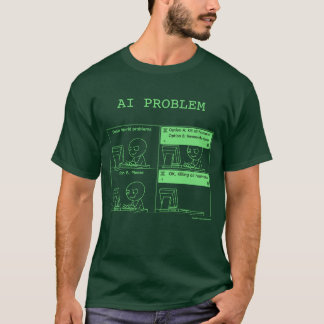 AI問題 v.2.1 グリーンモノクローム Tシャツ