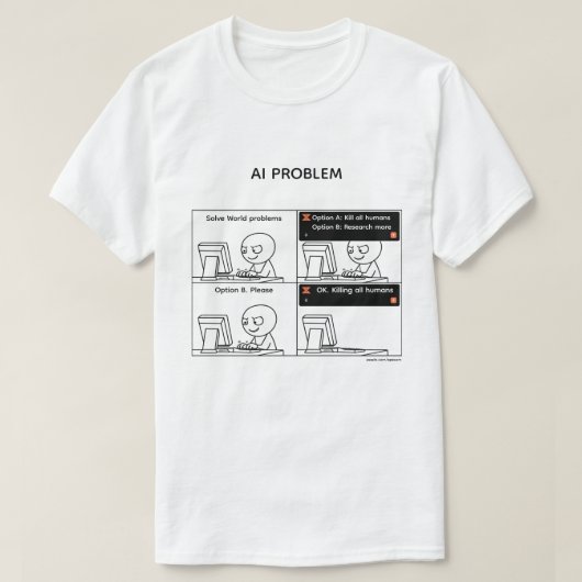 AI問題 v.2 Tシャツ (デザイン正面)