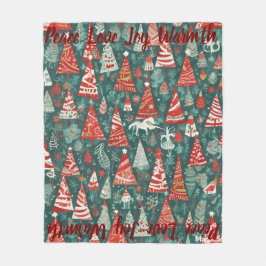 AI平和ラブジョイ暖かいクリスマスツリー毛布 フリースブランケット