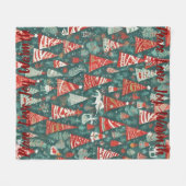 AI平和ラブジョイ暖かいクリスマスツリー毛布 フリースブランケット (正面(横))