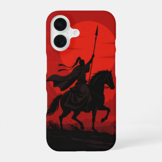 AI戦士iPhoneカバー - エピックレッドサンのシルエット iPhone 16ケース
