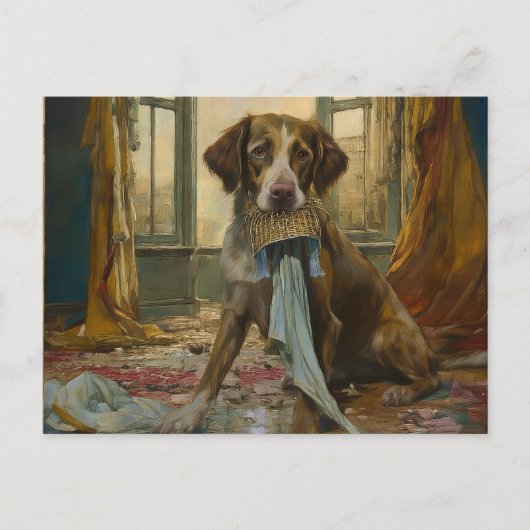 AI犬が破壊 ポストカード (正面)