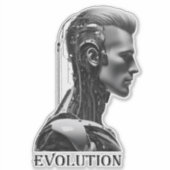 AI生成の人間 モノクロ シール (正面)