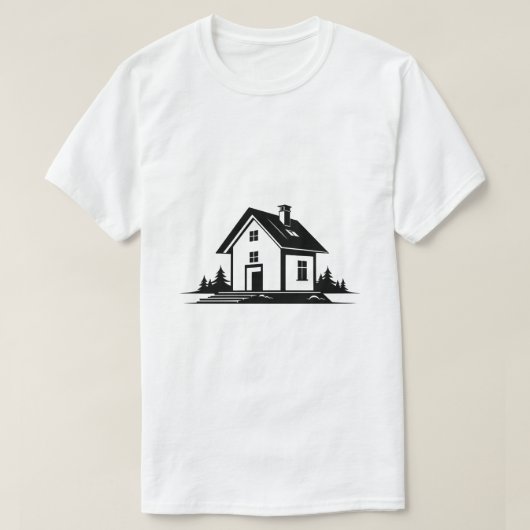 AI生成の住宅建築 Tシャツ (デザイン正面)