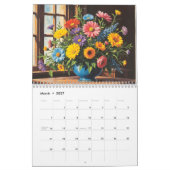 AI生成の花の静物画イメージ カレンダー (3月 2027)