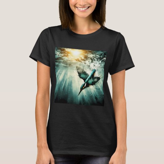 AI生成アート カワセミ Tシャツ (正面)